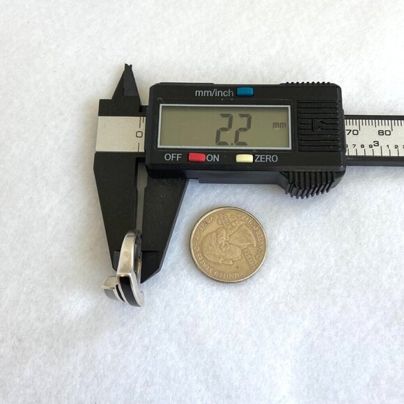 Sterling Silver 925 SX Modernist Black Onyx & Mother Of Pearl Band Ring Sz 5.75 - Picture 15 of 16